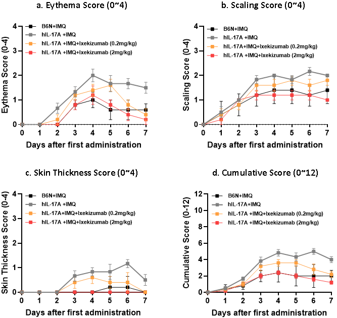 銀屑病靶向藥物評價模型—B6-hIL-17A小鼠(圖7) 銀屑病靶向藥物評價模型—B6-hIL-17A小鼠(圖7)